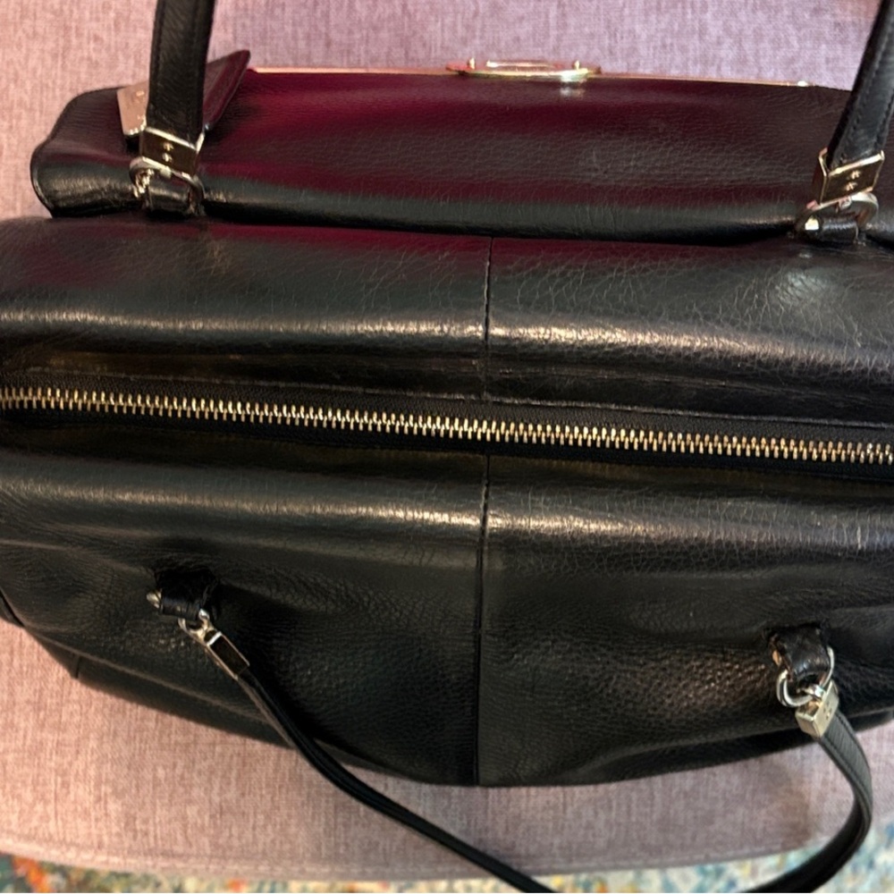 Coach Black Pebbled Leather Shoulder Bag with Silver Hardware - Picture 14 of 15